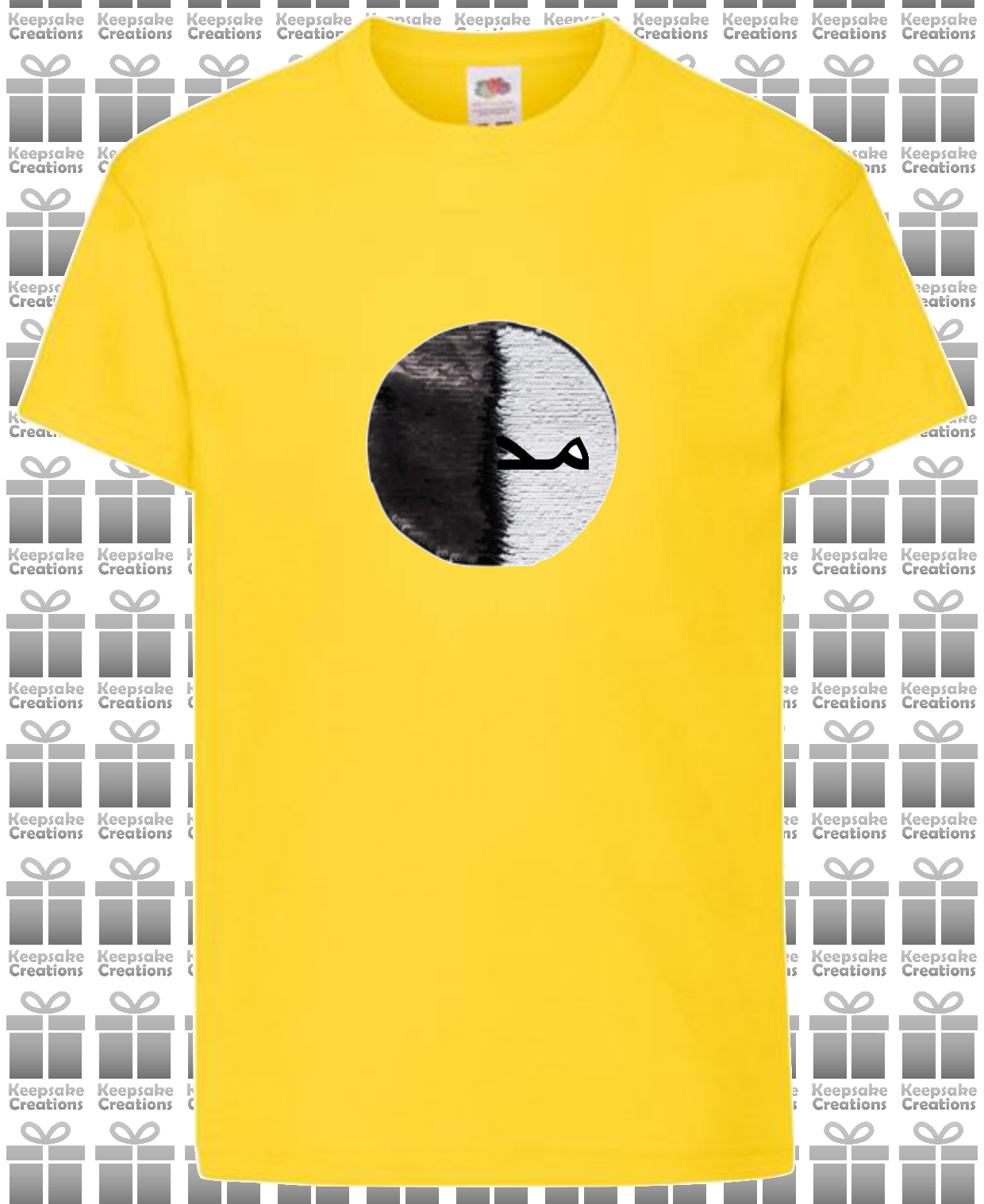 Personalised Kids Arabic Flip Sequin Circle T-shirt #BNPY