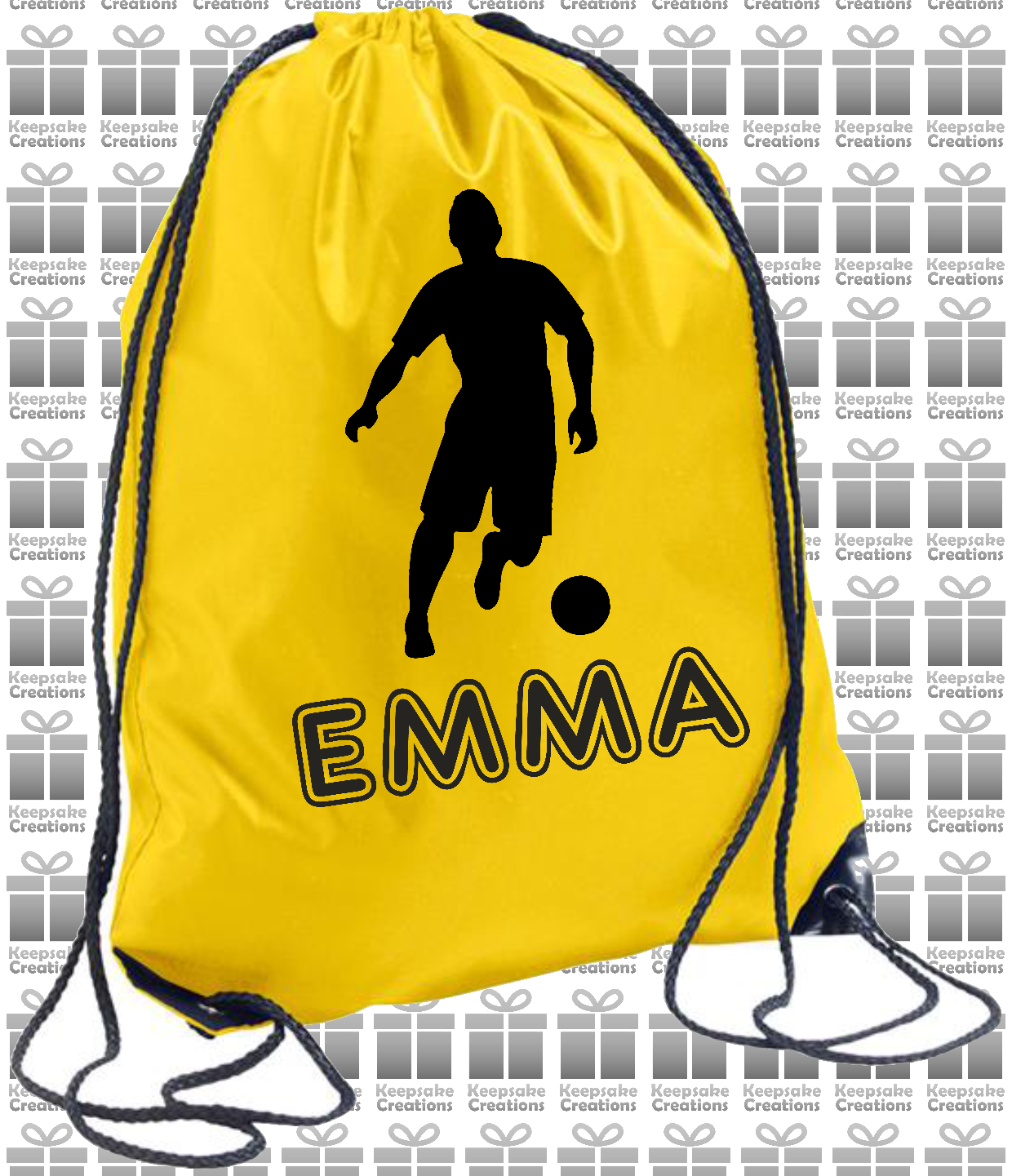 Personalised Football Player Design Drawstring Gym Bag