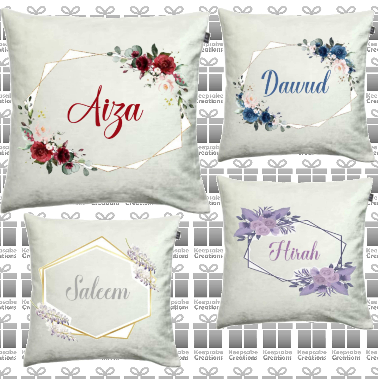 Personalised Floral Frame Cushions