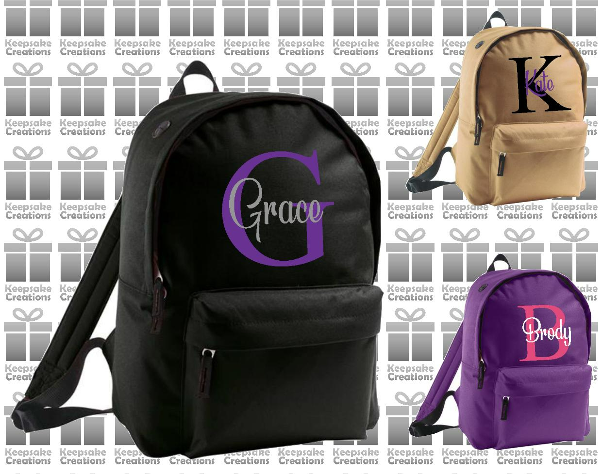 Personalised Monogram CURLY Design Backpack