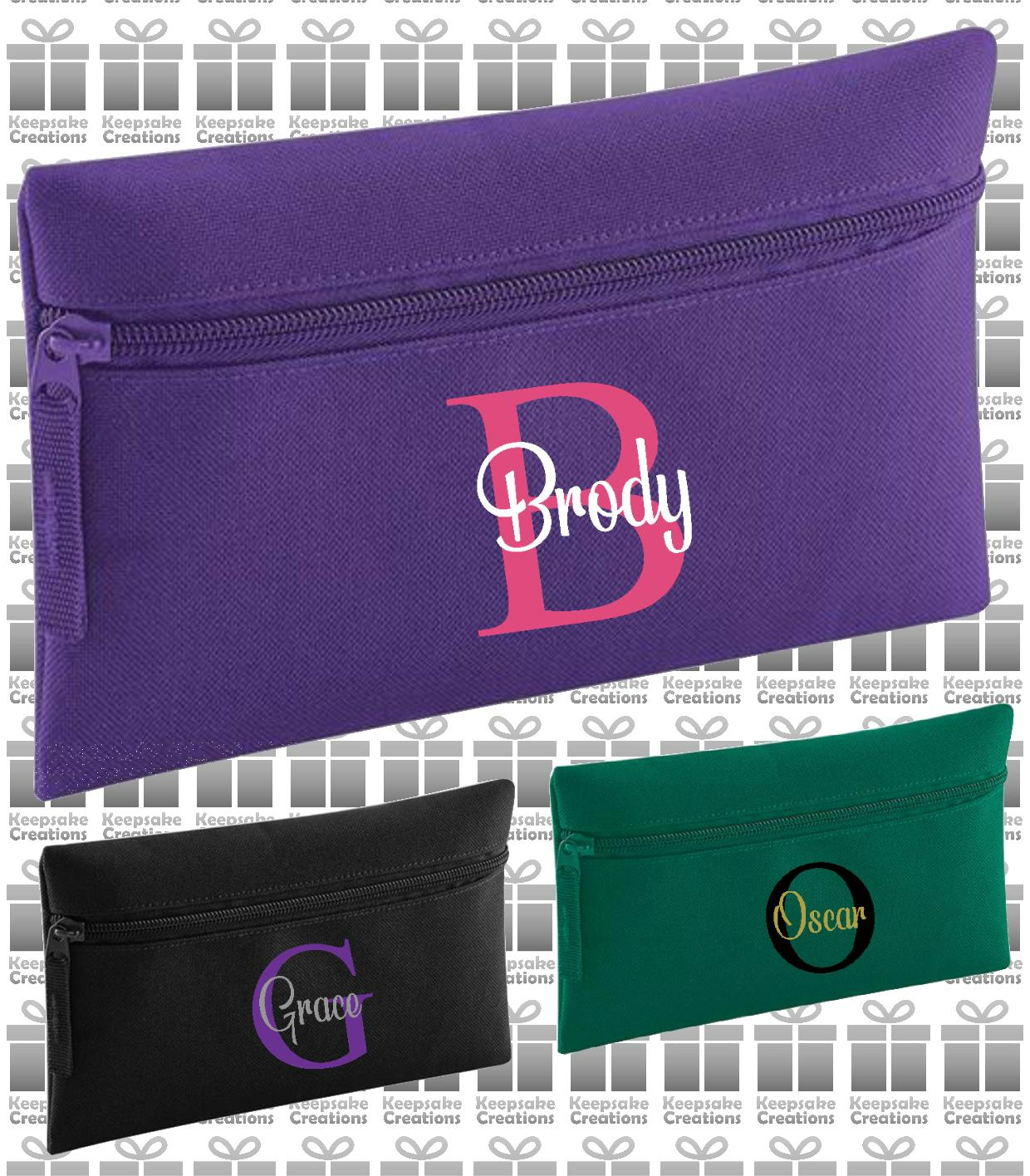 Personalised Monogram CURLY Design Pencil Case