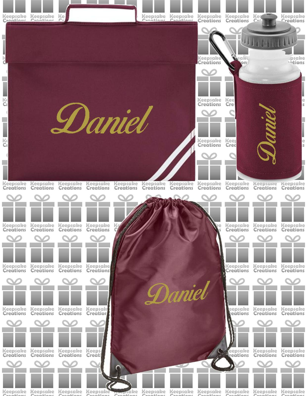 Personalised CURLY Design School Accessories Bundle #3