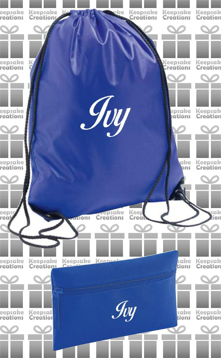 Personalised CURLY Design School Accessories Bundle #4