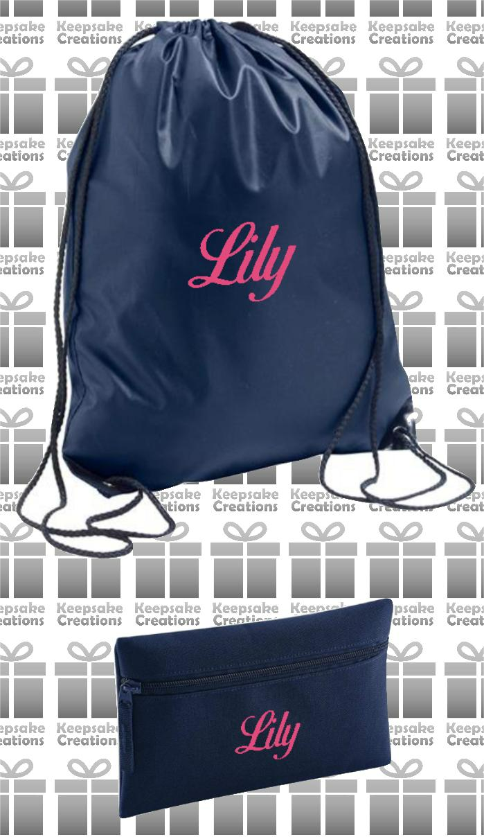 Personalised CURLY Design School Accessories Bundle #4