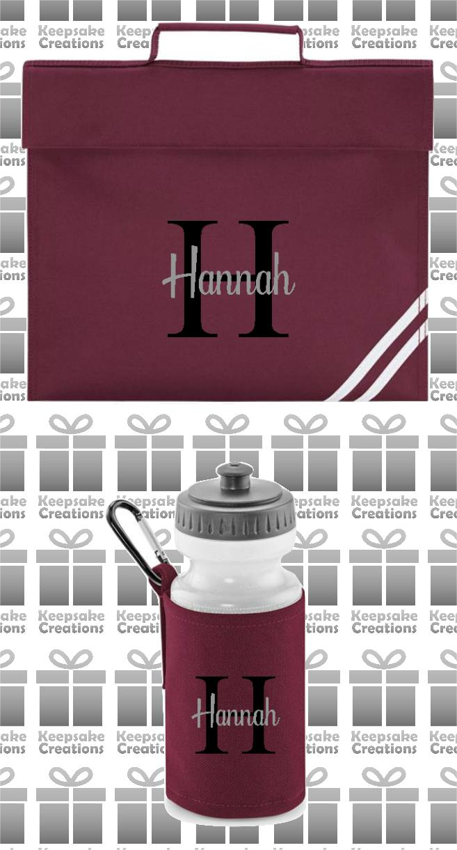 Personalised Monogram CURLY Design School Accessories Bundle #6