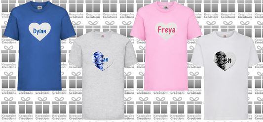 Personalised Kids Sequin Heart T-shirt #BGPW