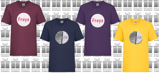 Personalised Kids Flip Sequin Circle T-shirt #BNPY