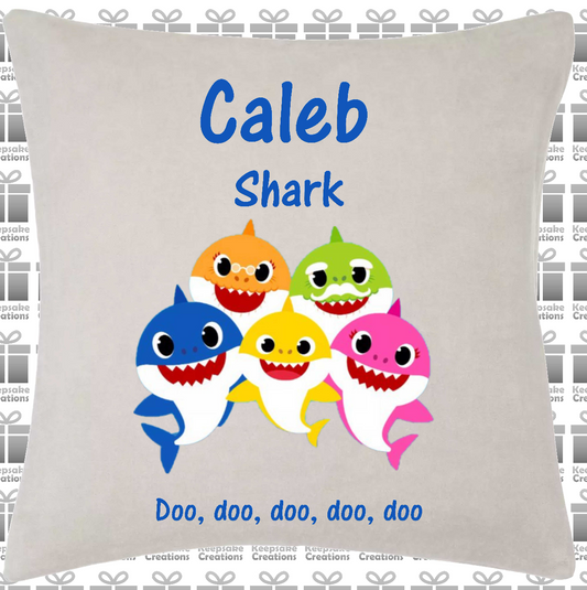 Personalised Baby Shark Do Do Do Boys Cushion