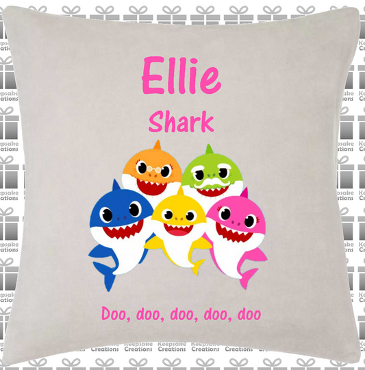 Personalised Baby Shark Do Do Do Girls Cushion