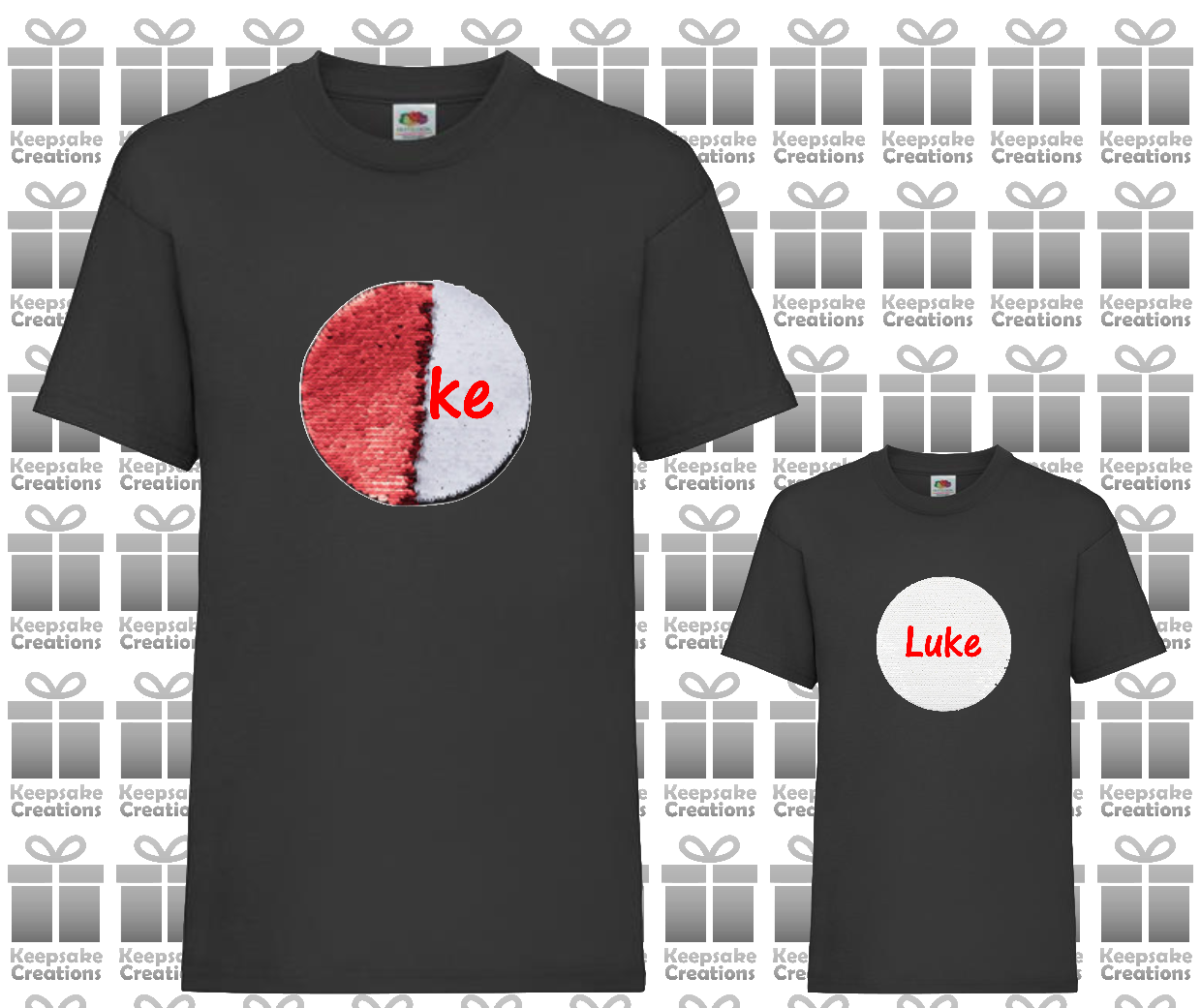 Personalised Kids Flip Sequin Circle T-shirt #BGOR