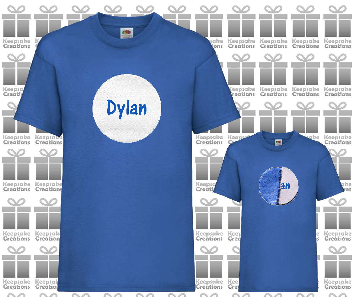 Personalised Kids Flip Sequin Circle T-shirt #BGPW