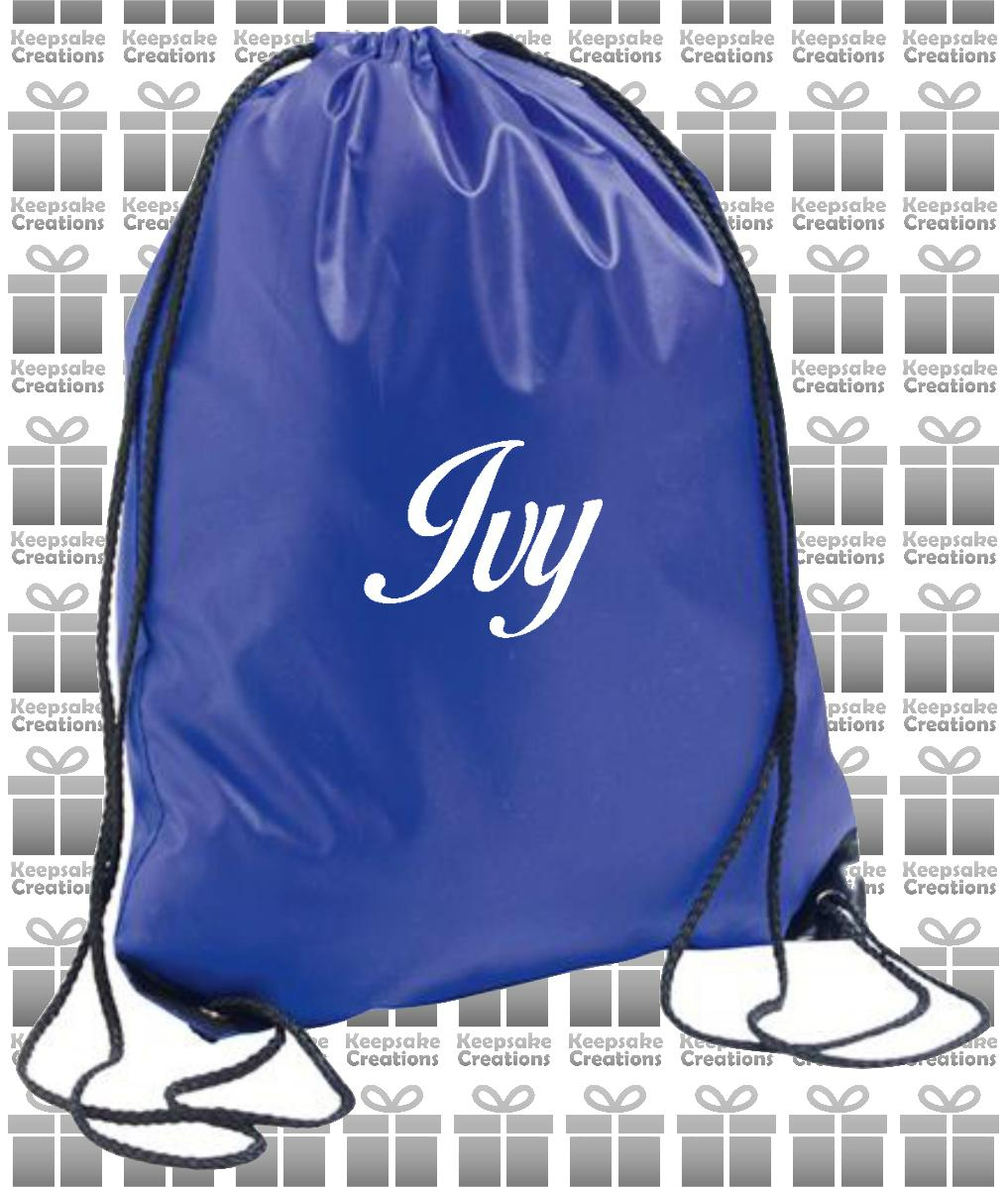 Personalised CURLY Design Drawstring Gym Bag