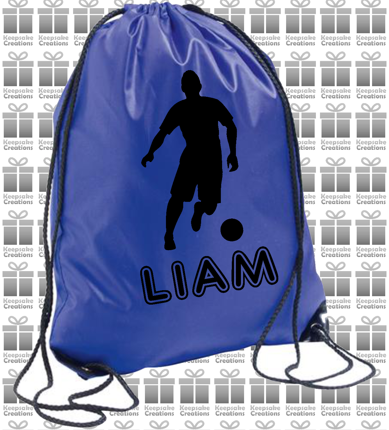 Personalised Football Player Design Drawstring Gym Bag