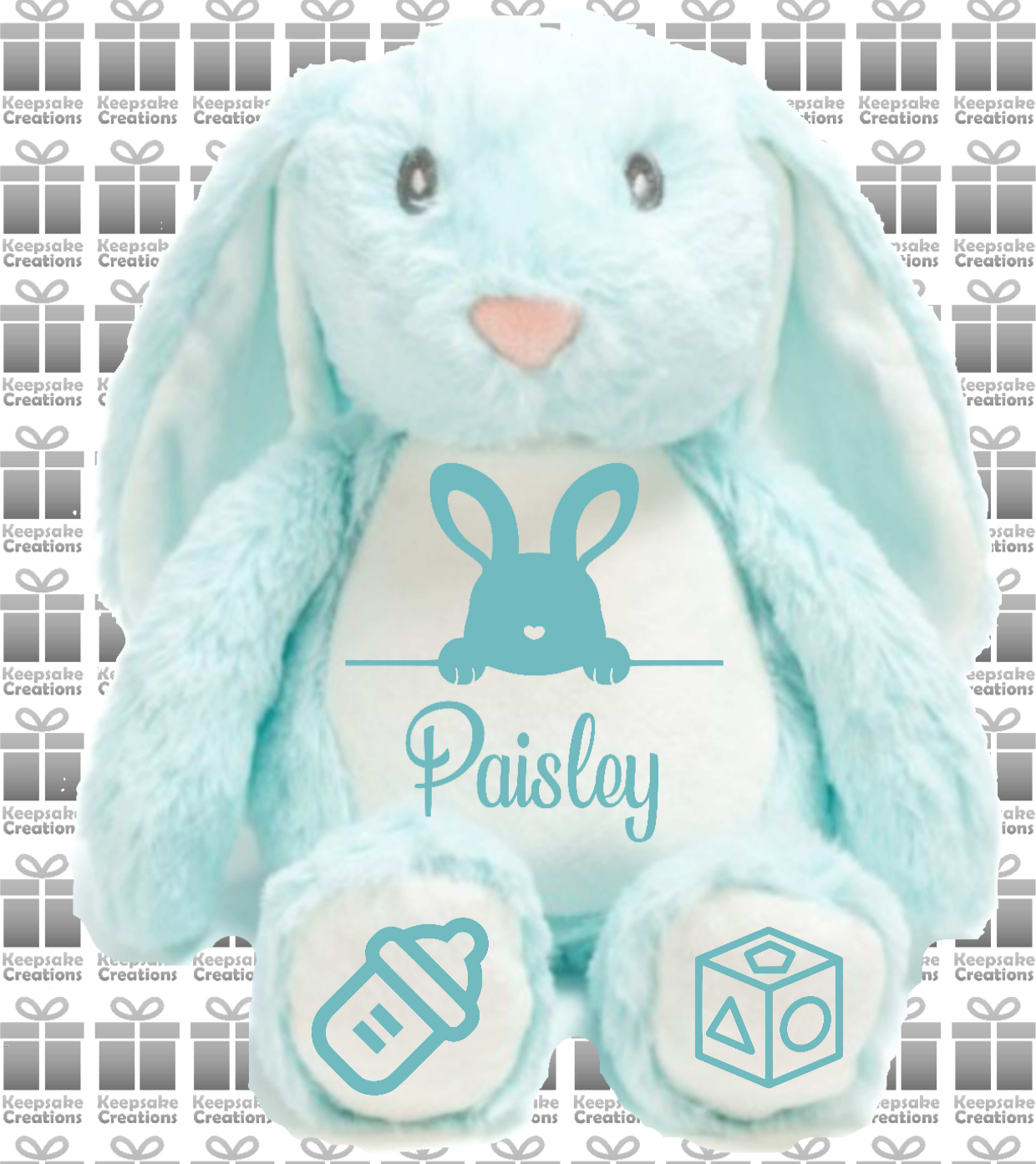 Personalised Baby Birth Plush Toys - Bunny Rabbit/Elephant