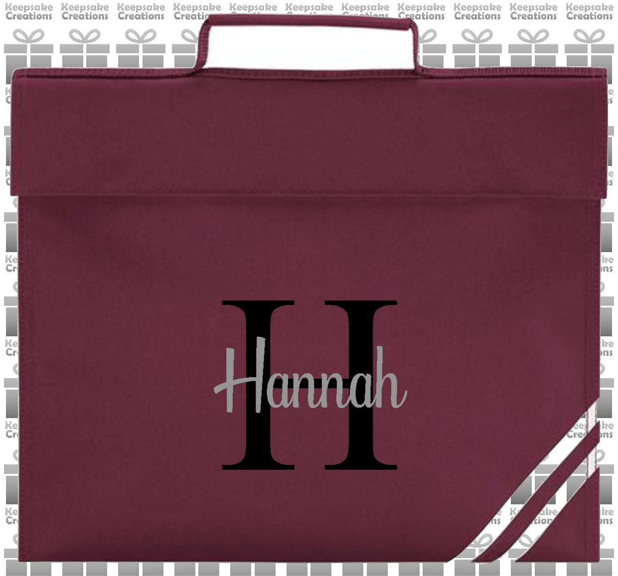 Personalised Monogram CURLY Design Book Bag