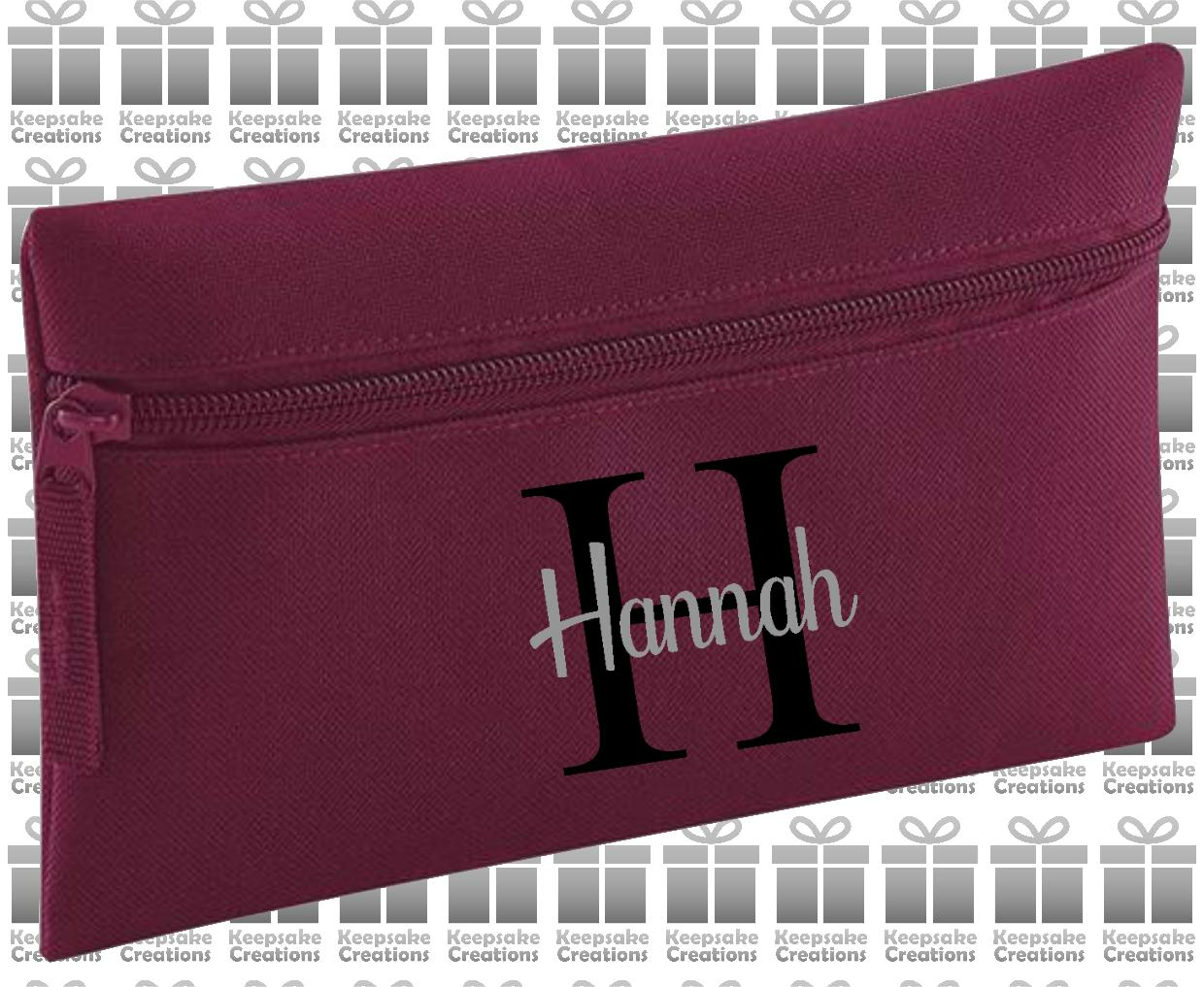 Personalised Monogram CURLY Design Pencil Case