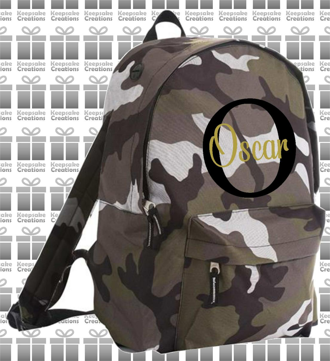 Personalised Monogram CURLY Design Backpack