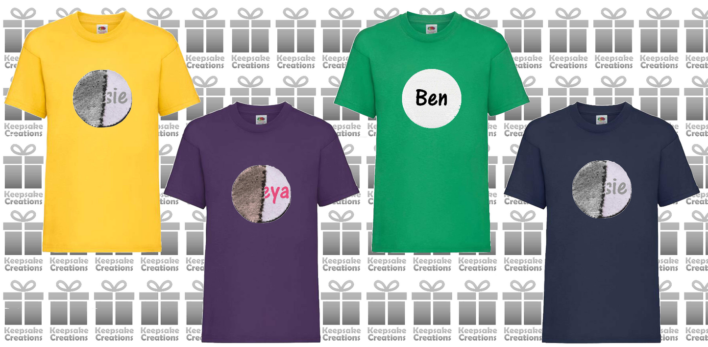 Personalised Unisex Standard Flip Sequin T-shirt #GNPY