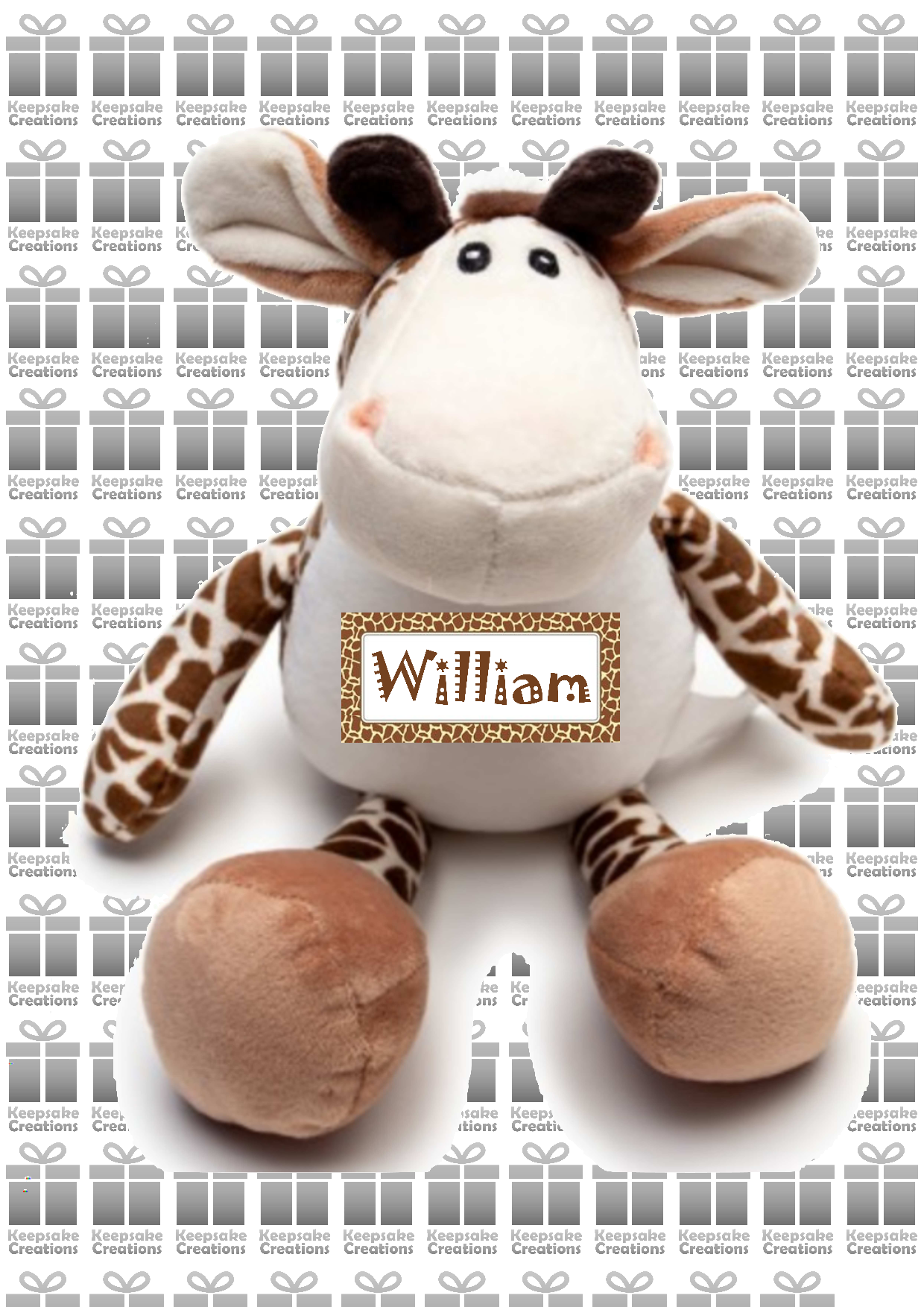 Personalised Baby Birth Plush Toys - Fox/Giraffe/Highland Cow/Lion/Tiger