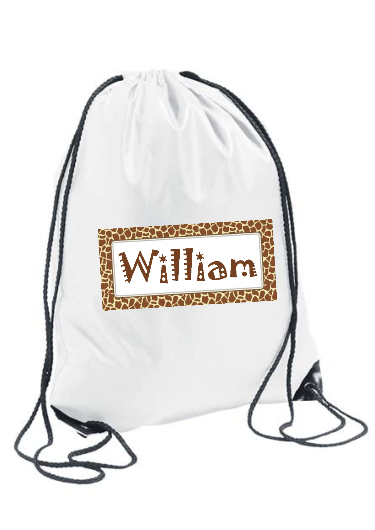 Personalised Animal Themed Drawstring Gym Bag Toy Bag Snack Bag