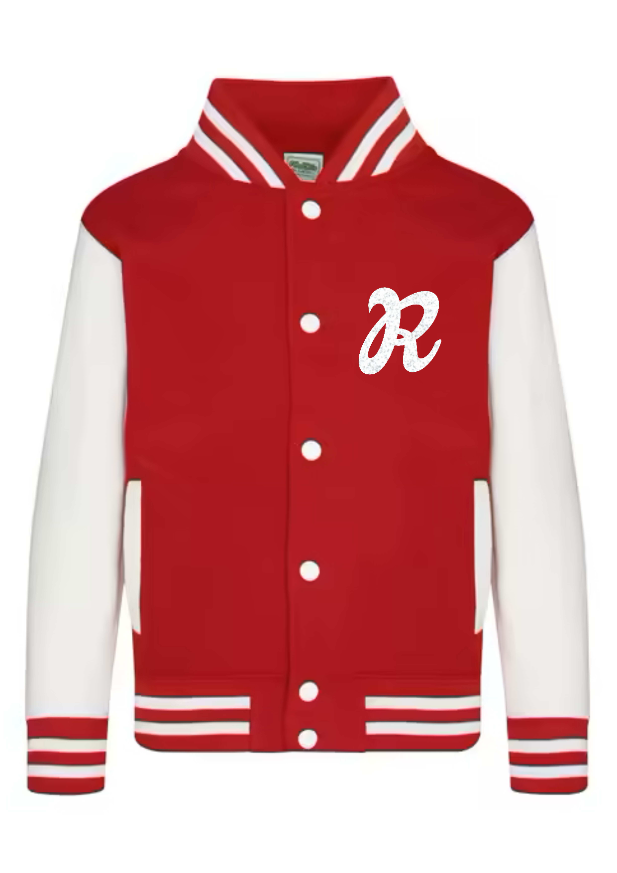 Personalised Kids Varsity College Jacket - Swash Design - #W