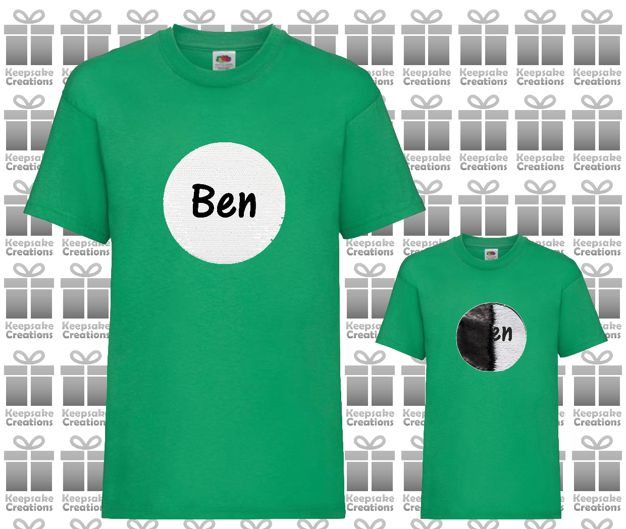 Personalised Kids Flip Sequin Circle T-shirt #BGOR