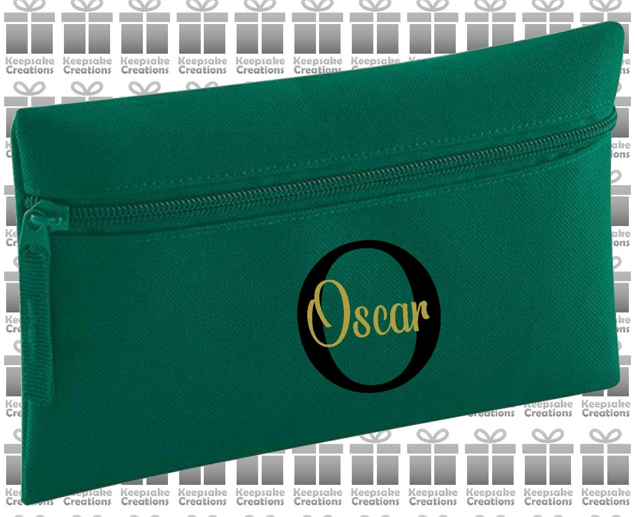 Personalised Monogram CURLY Design Pencil Case