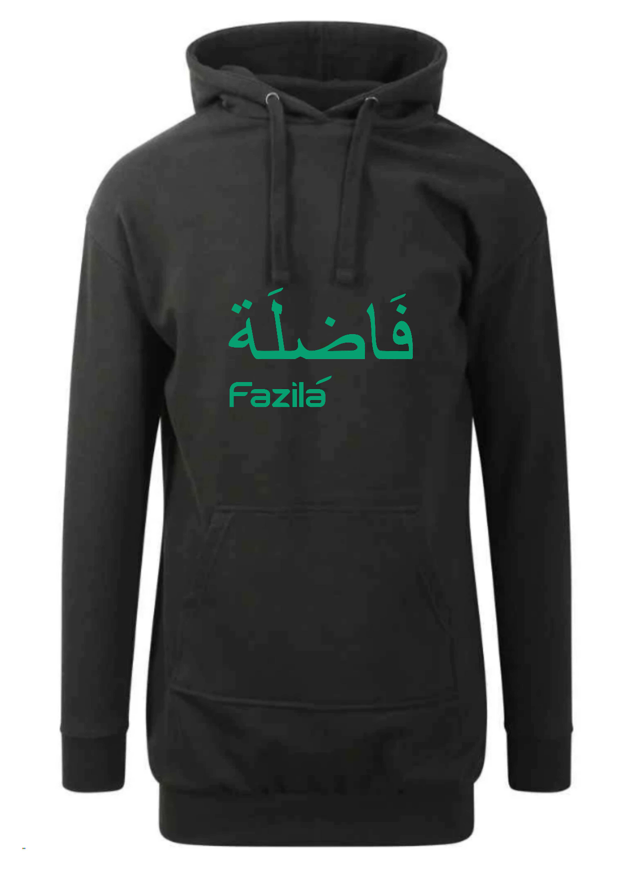 Personalised Arabic English Ladies Longline Modest Hoodies
