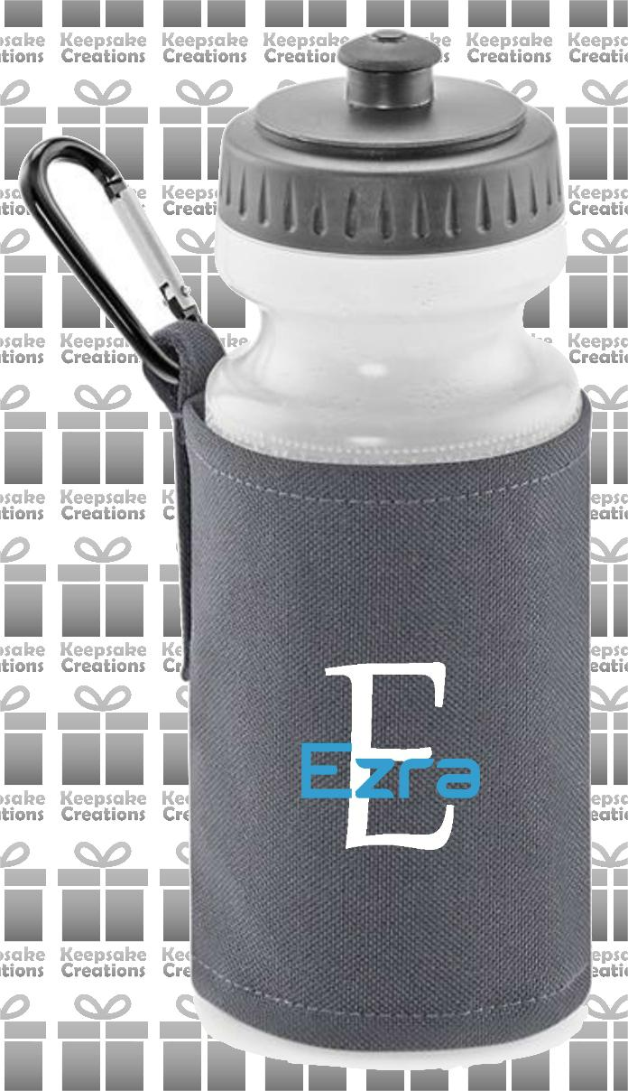 Personalised Monogram STANDARD Design Reusable Water Bottle with Holder