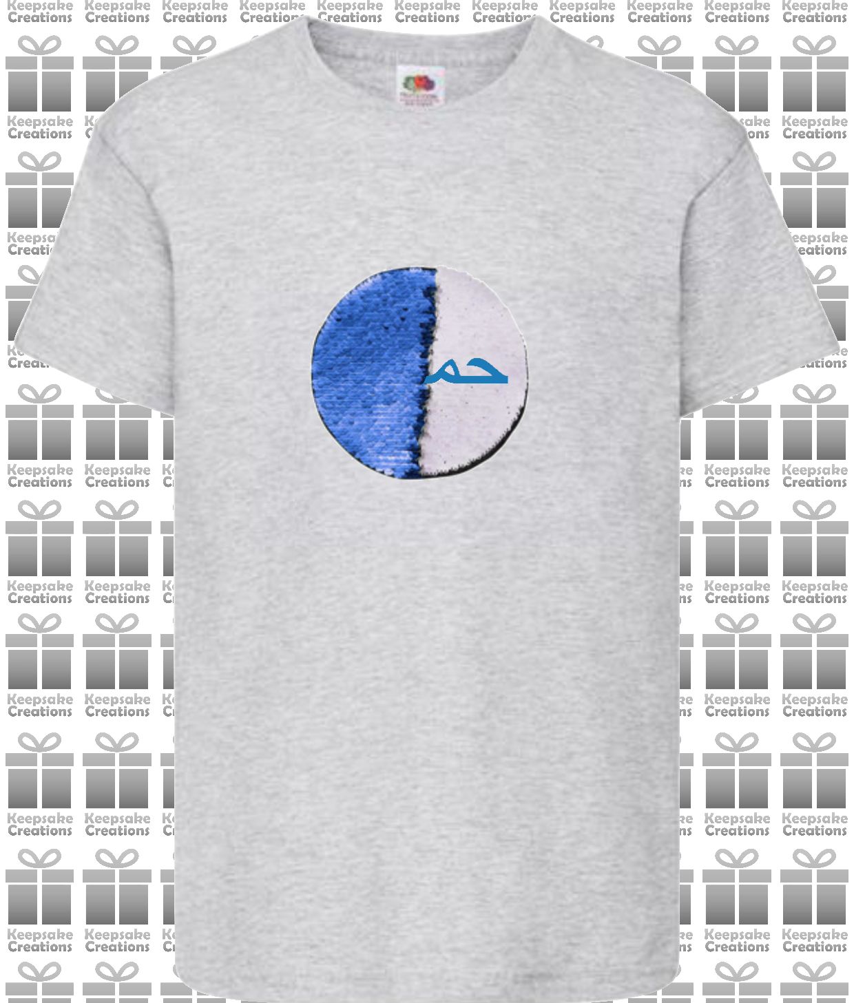 Personalised Kids Arabic Flip Sequin Circle T-shirt #BGPW