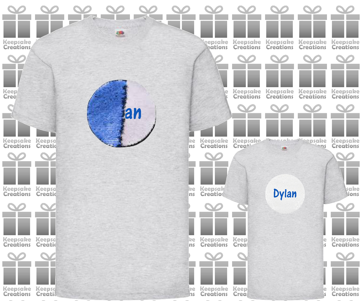 Personalised Kids Flip Sequin Circle T-shirt #BGPW
