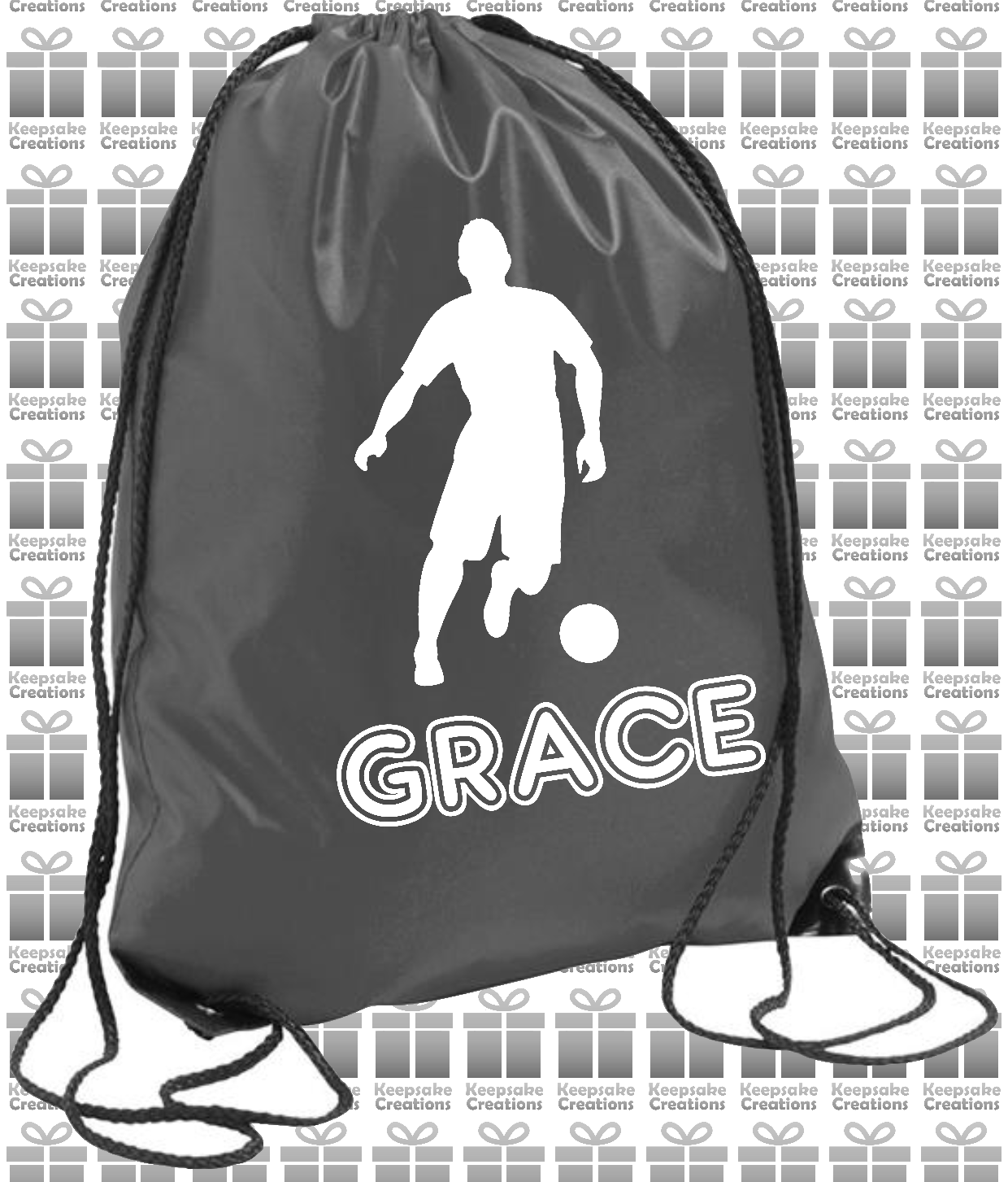 Personalised Football Player Design Drawstring Gym Bag