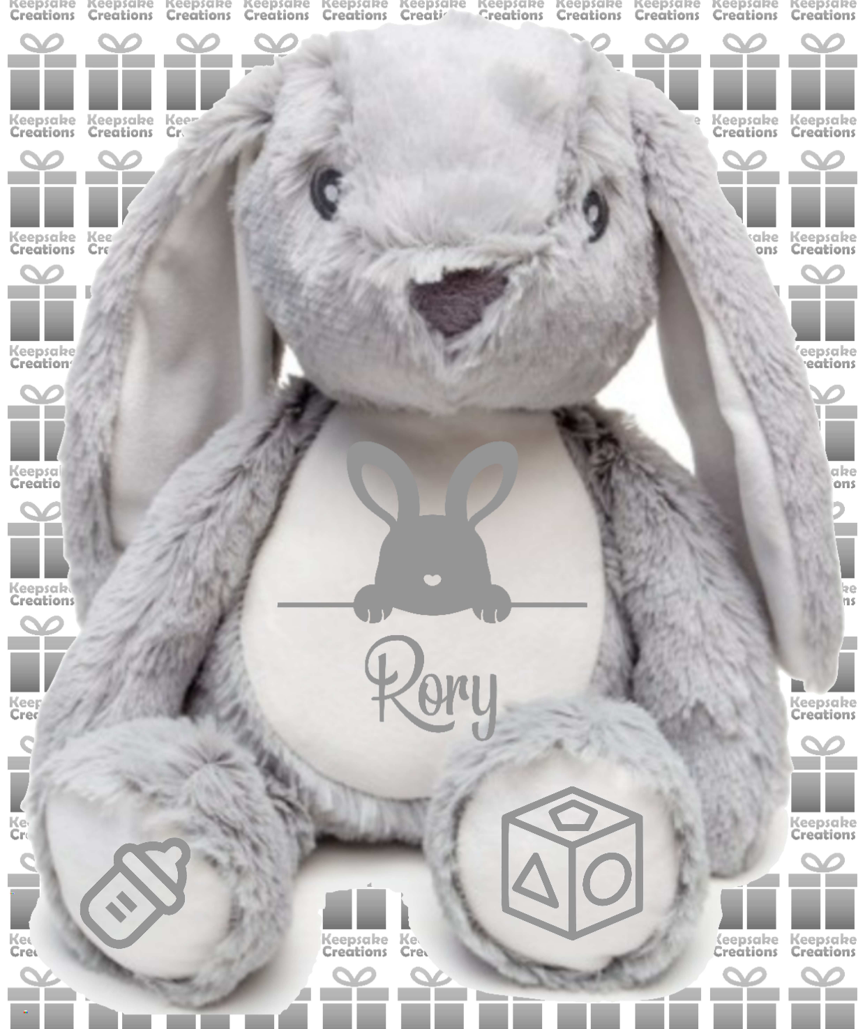 Personalised Baby Birth Plush Toys - Bunny Rabbit/Elephant