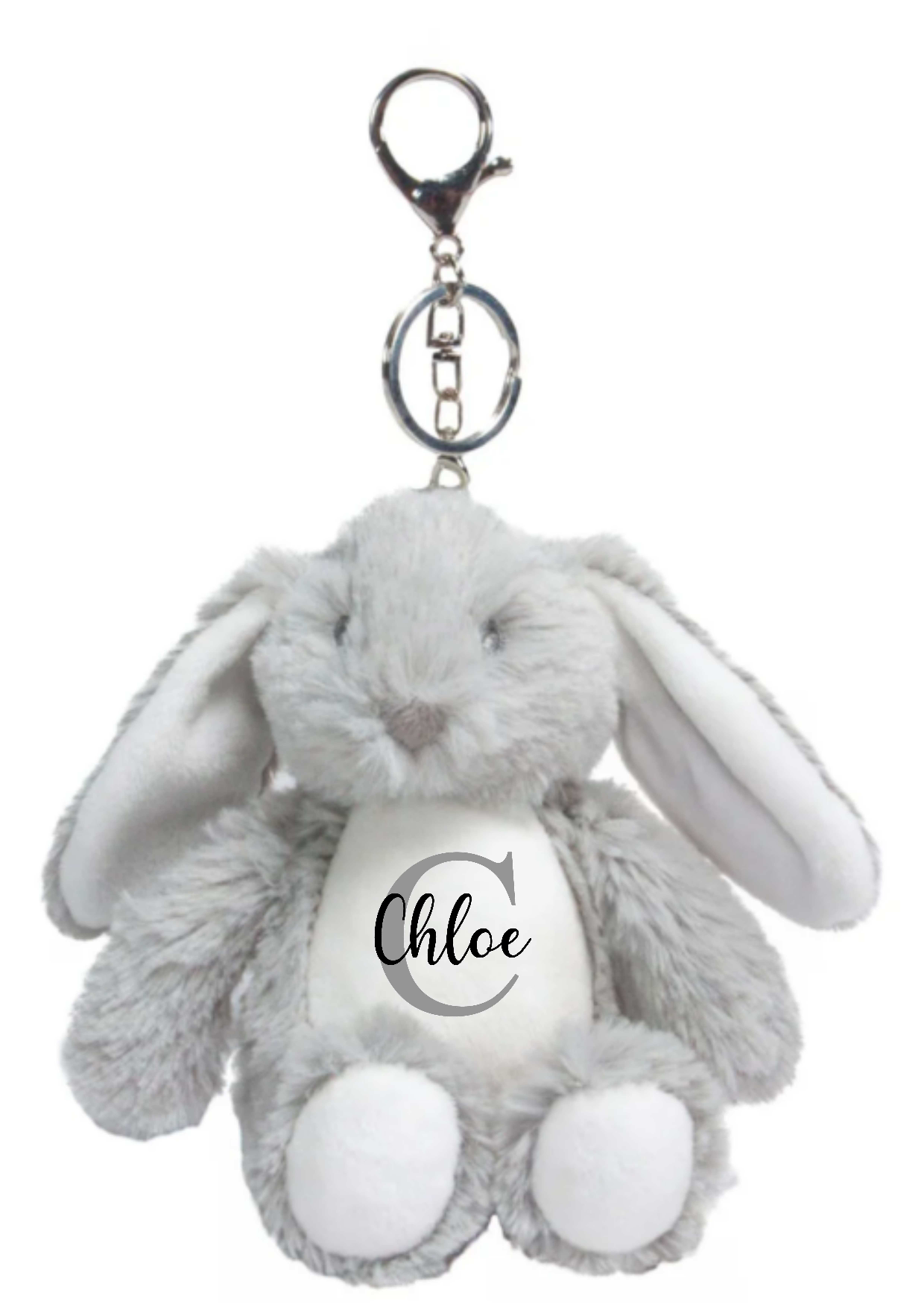 Personalised Animal Monogram Plush Toys Keyring