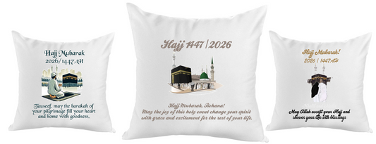 Hajj Mubarak Cushion with Message