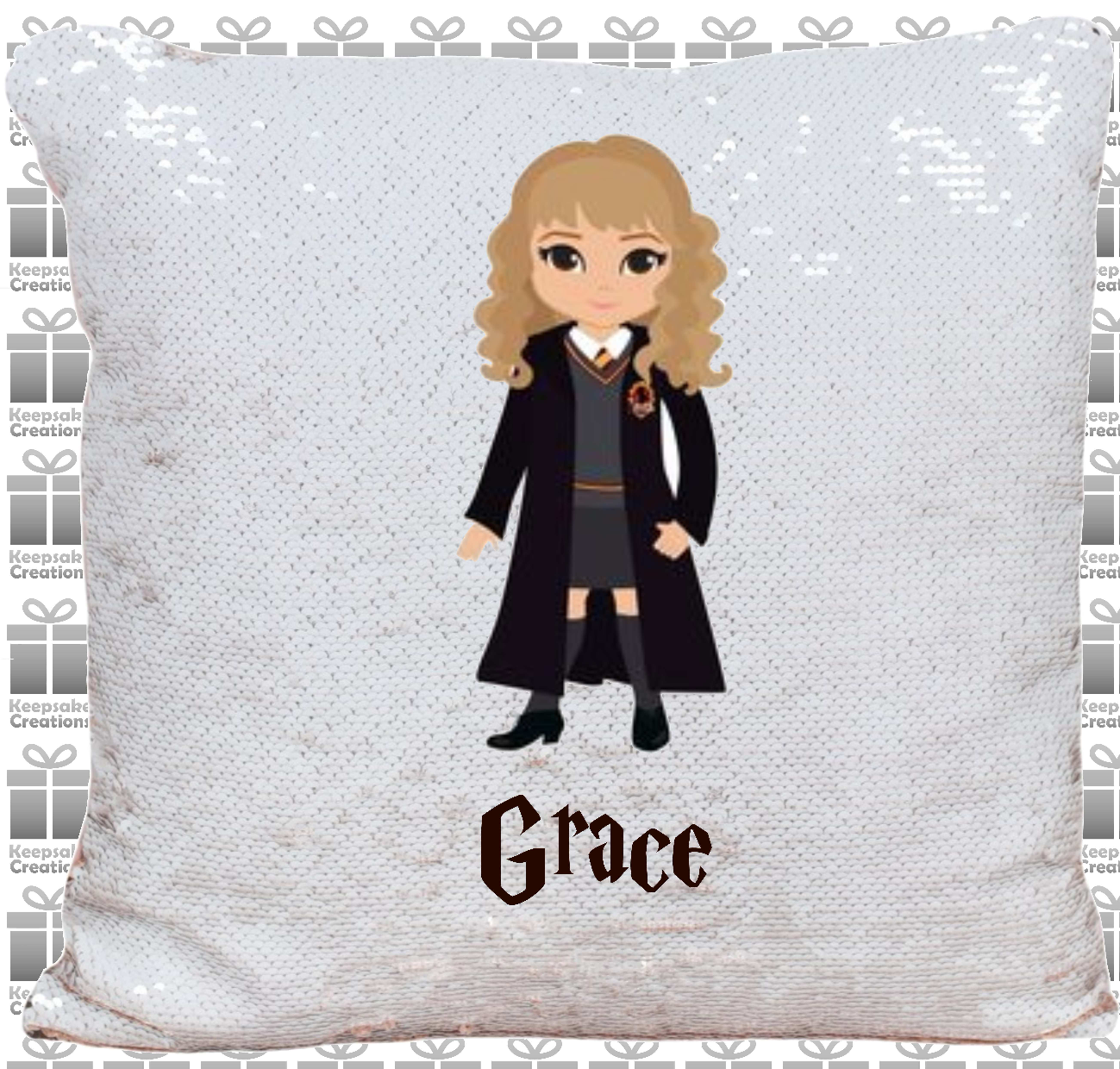 Personalised Hermione Granger Sequin Cushion