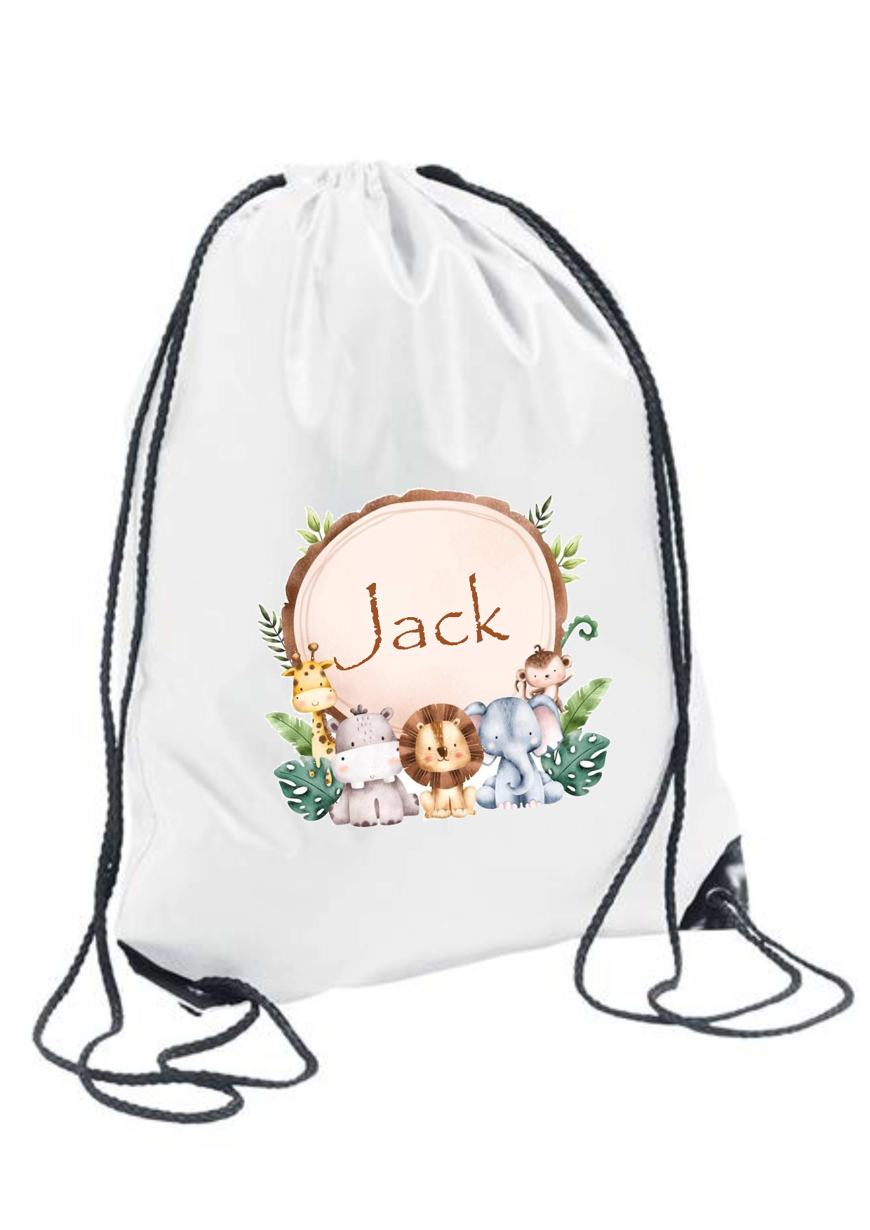 Personalised Animal Themed Drawstring Gym Bag Toy Bag Snack Bag