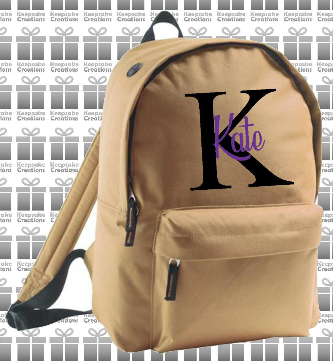 Personalised Monogram CURLY Design Backpack