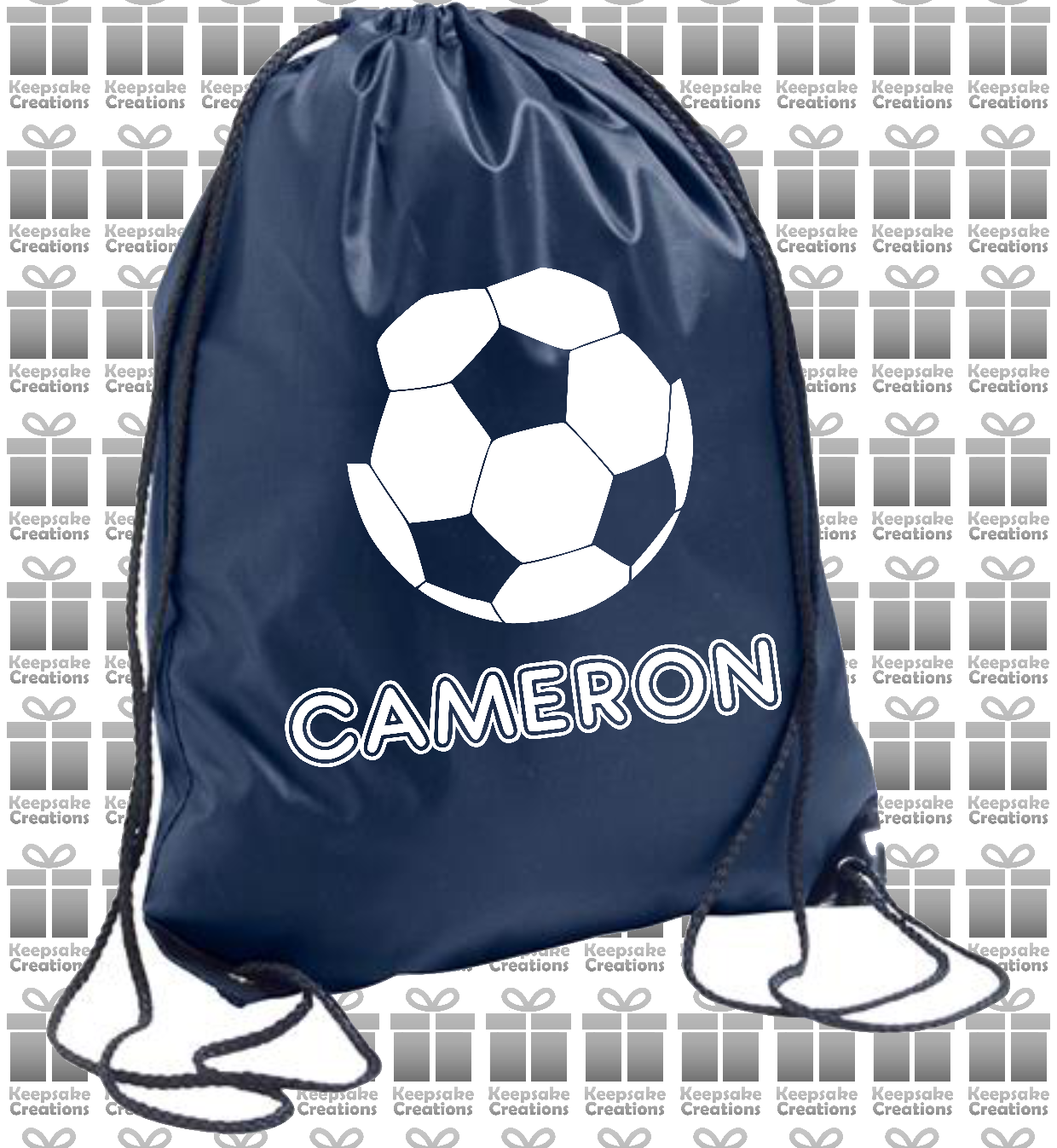 Personalised Football Design Drawstring Gym Bag