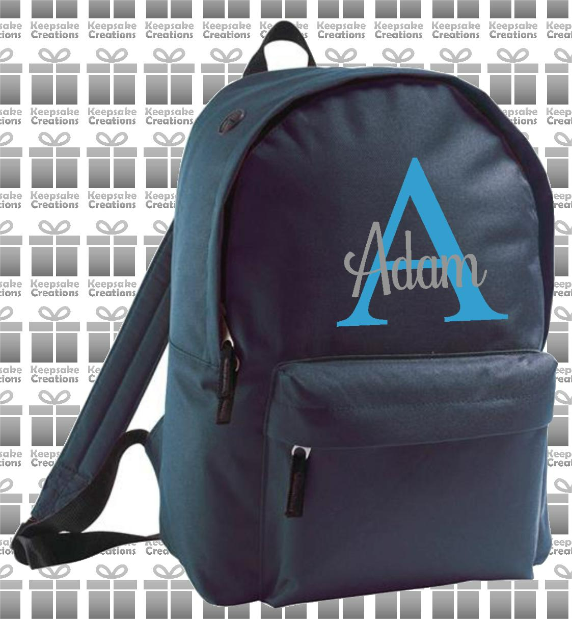 Personalised Monogram CURLY Design Backpack