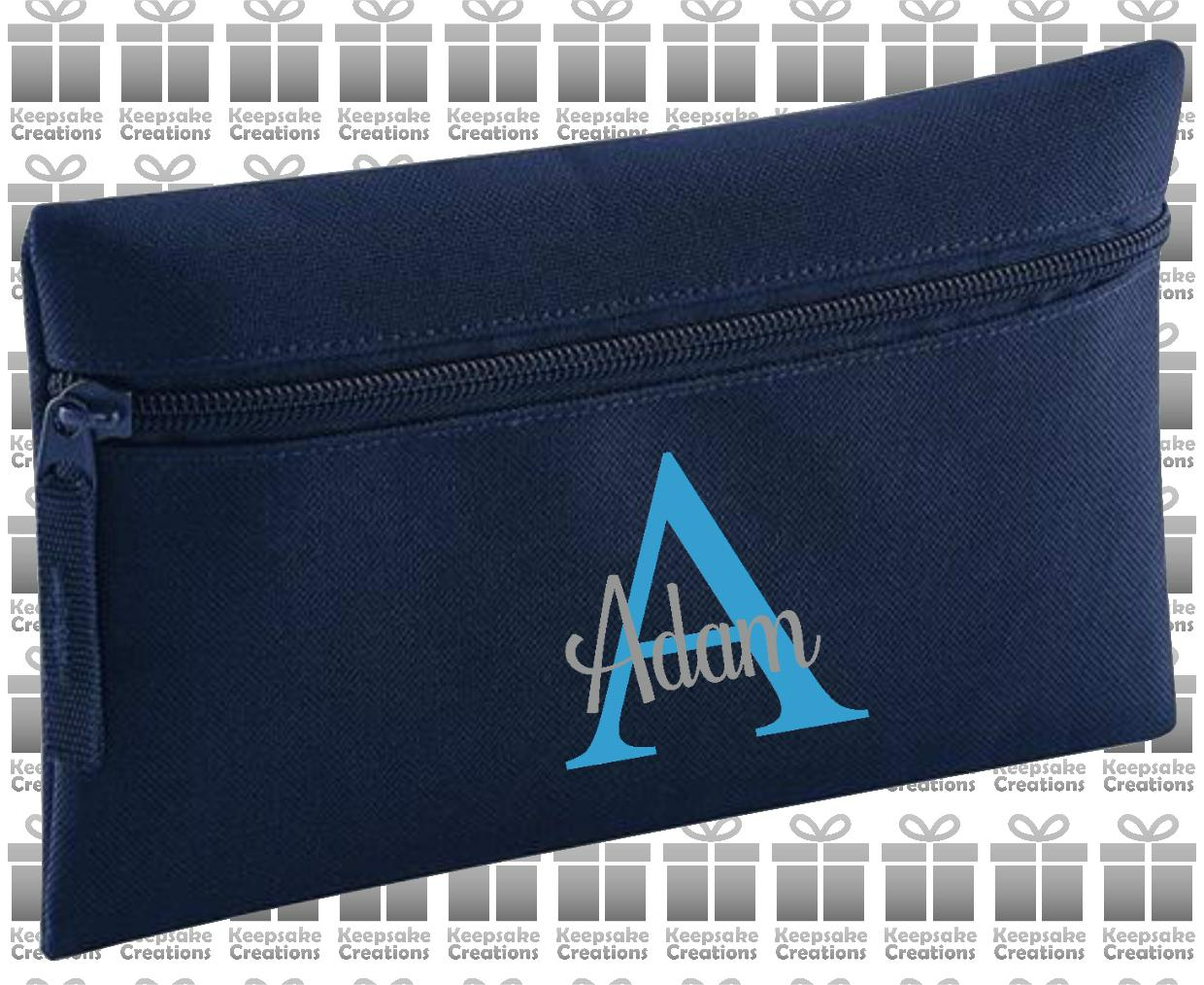 Personalised Monogram CURLY Design Pencil Case
