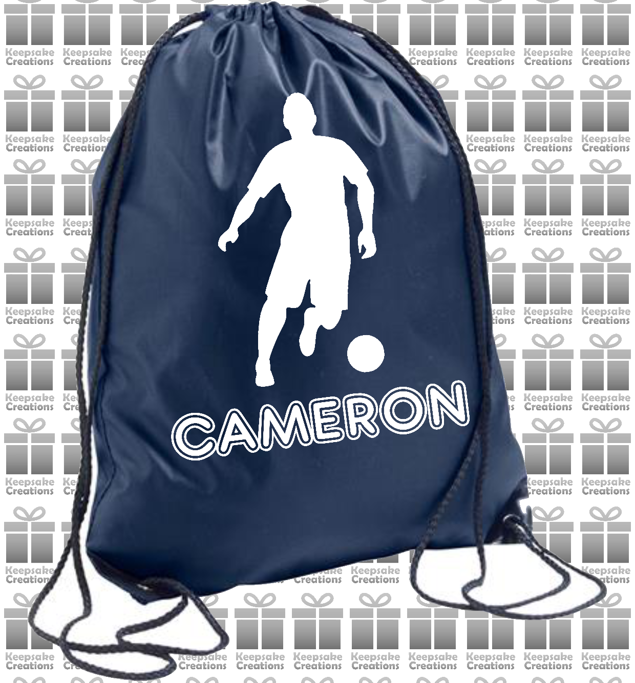 Personalised Football Player Design Drawstring Gym Bag