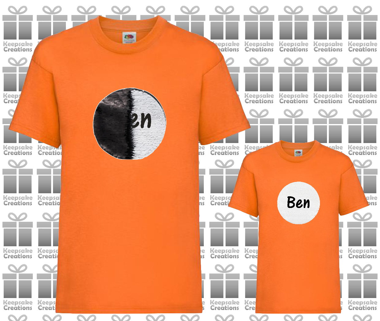 Personalised Kids Flip Sequin Circle T-shirt #BGOR