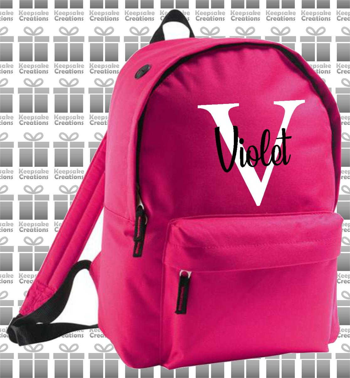 Personalised Monogram CURLY Design Backpack