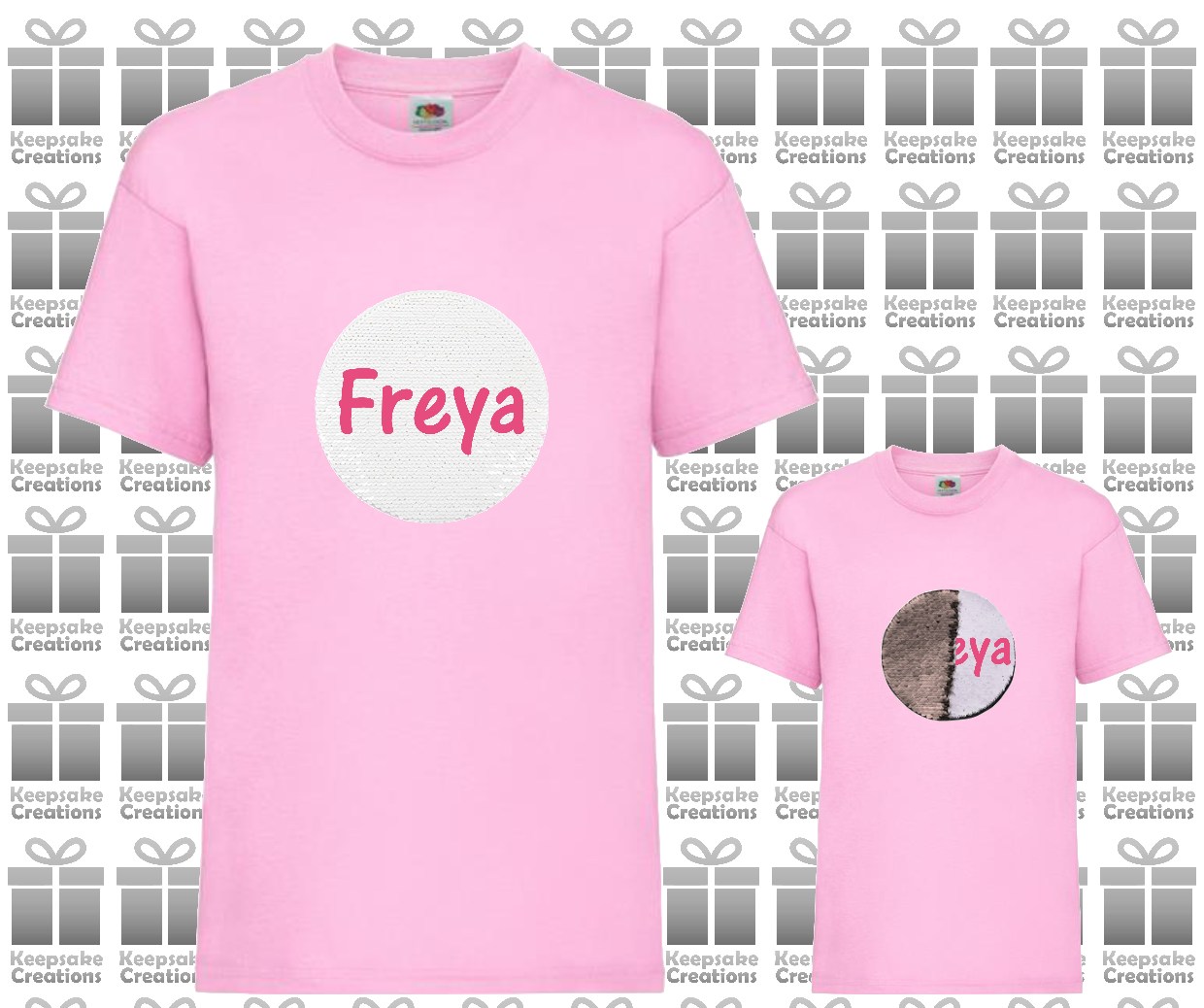 Personalised Kids Flip Sequin Circle T-shirt #BGPW