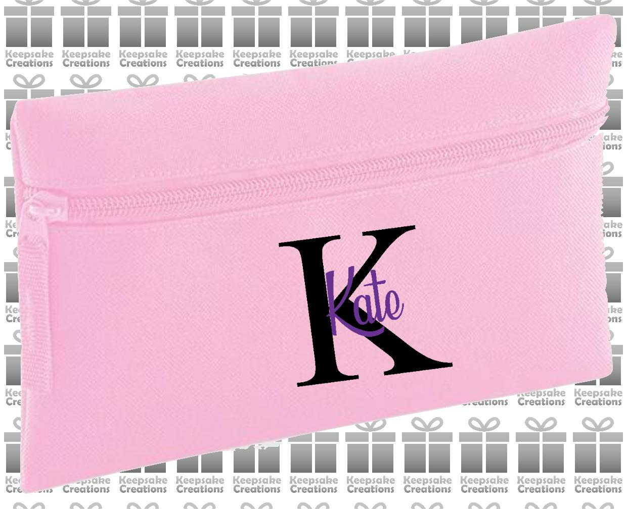 Personalised Monogram CURLY Design Pencil Case
