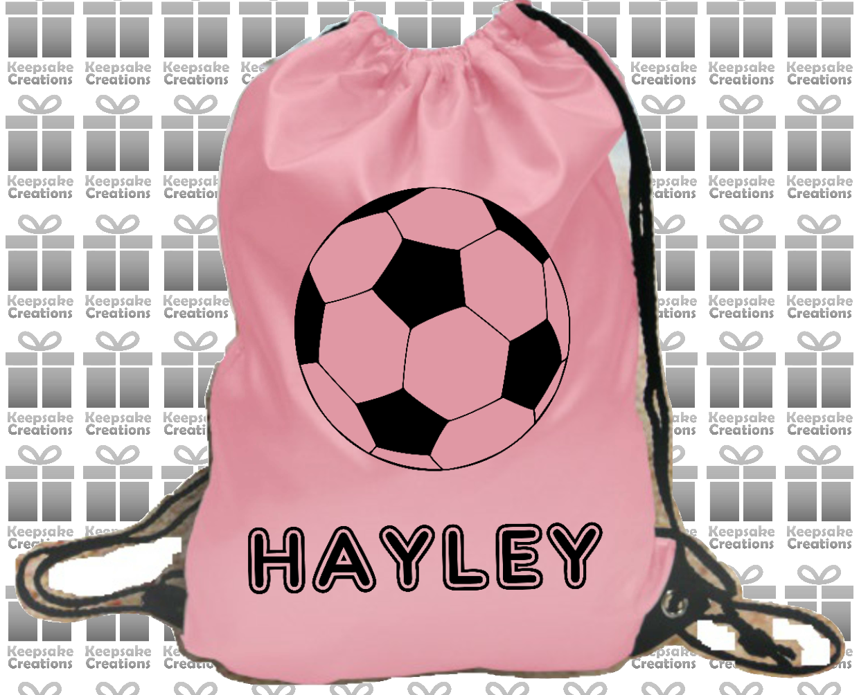 Personalised Football Design Drawstring Gym Bag