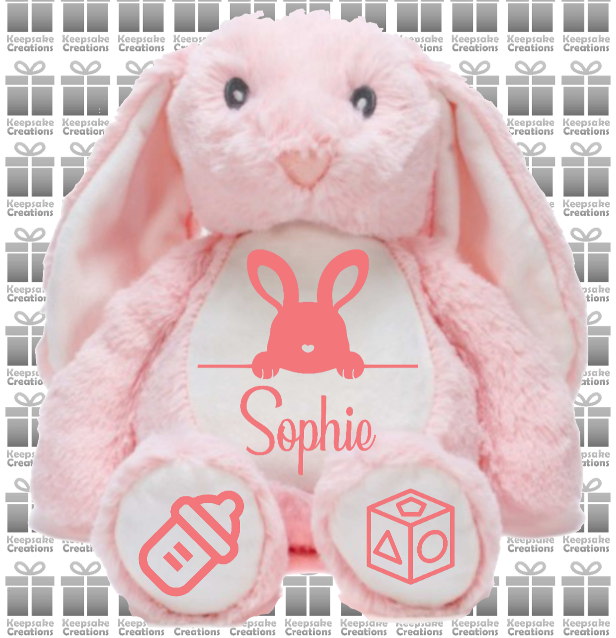 Personalised Baby Birth Plush Toys - Bunny Rabbit/Elephant