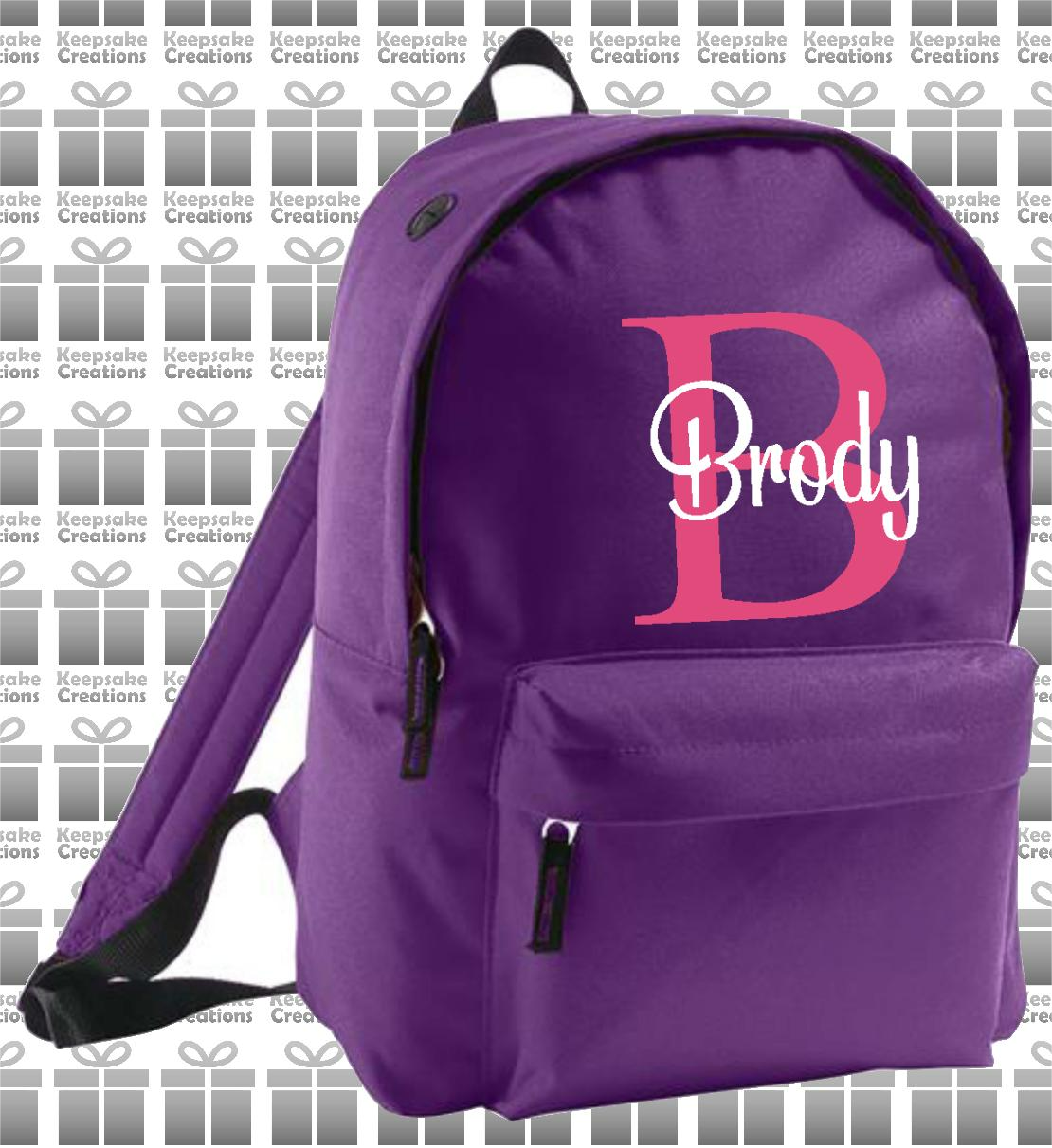 Personalised Monogram CURLY Design Backpack