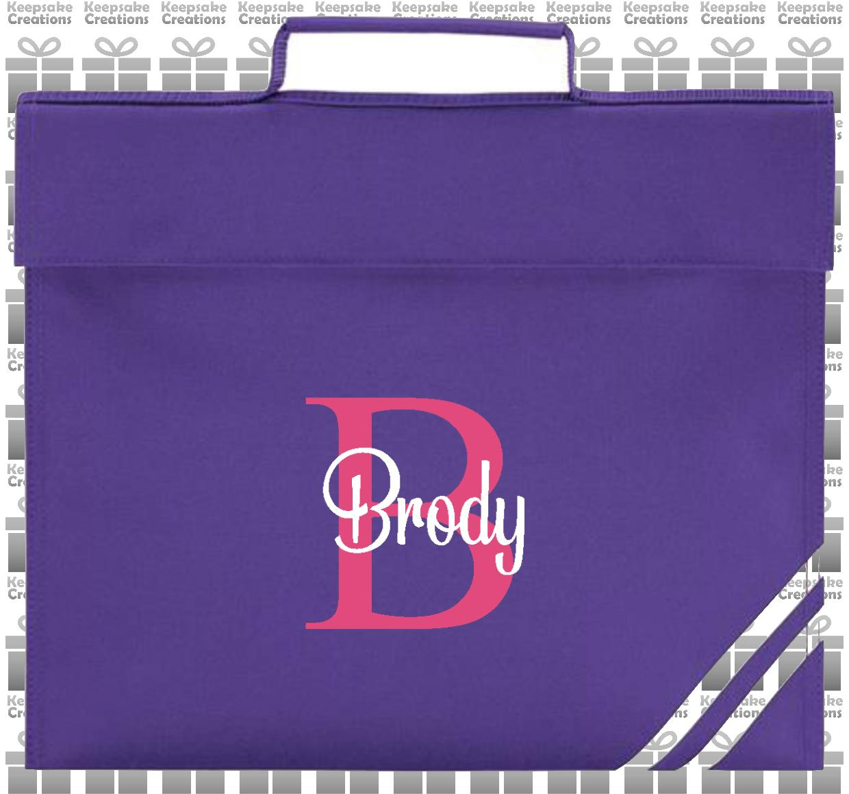 Personalised Monogram CURLY Design Book Bag